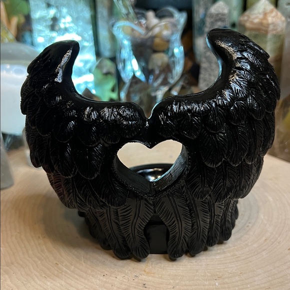 Black angel wing sphere stand - Picture 3 of 4